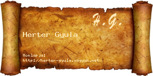 Herter Gyula névjegykártya
